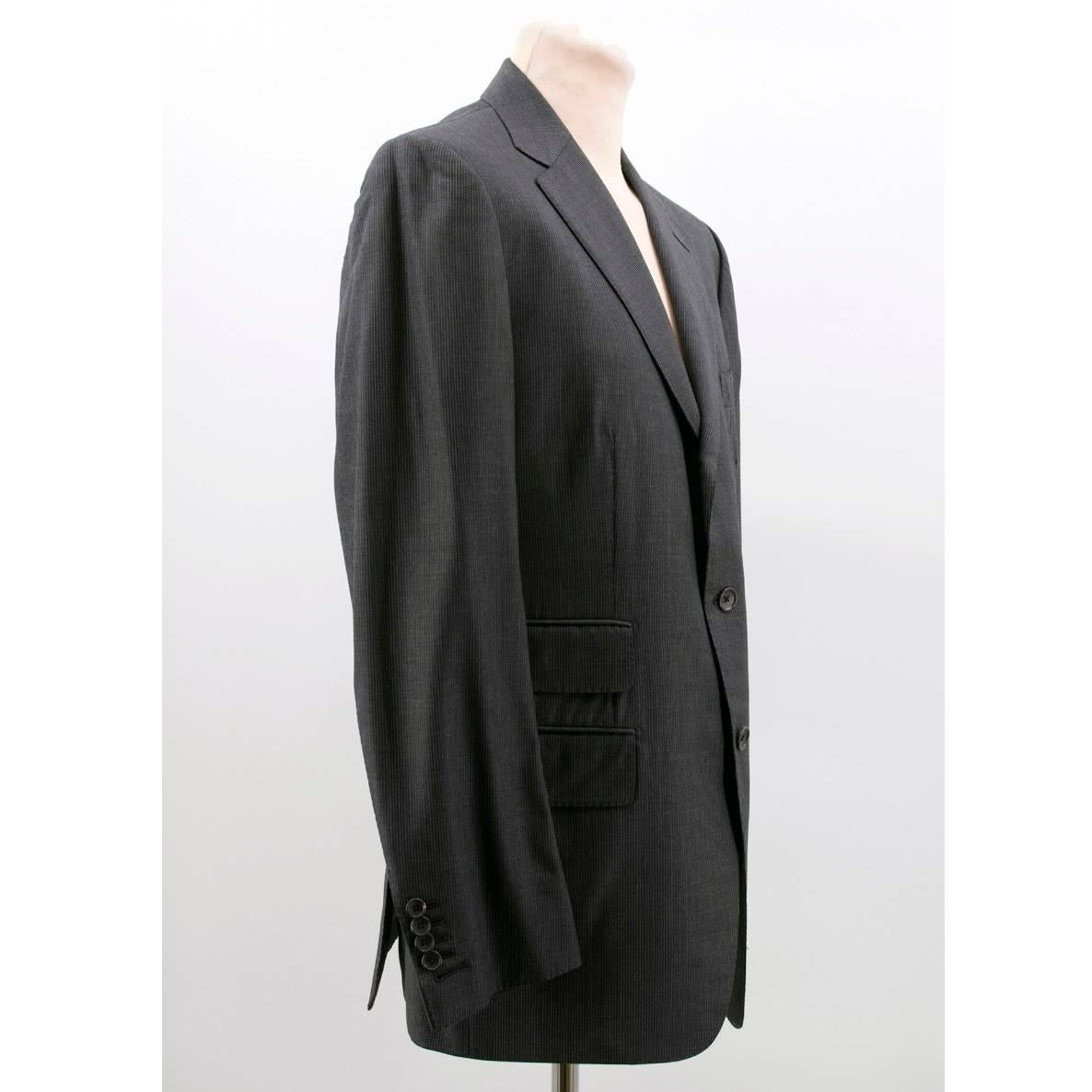 Black Tom Ford Men's Grey Stripe Suit For Sale