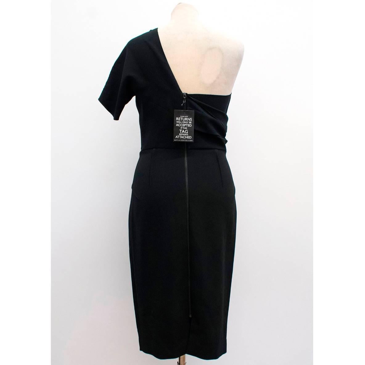 Roland Mouret Black One Shoulder Dress For Sale 2