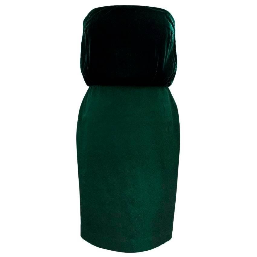 Tom Ford Bottle Green Strapless Dress For Sale