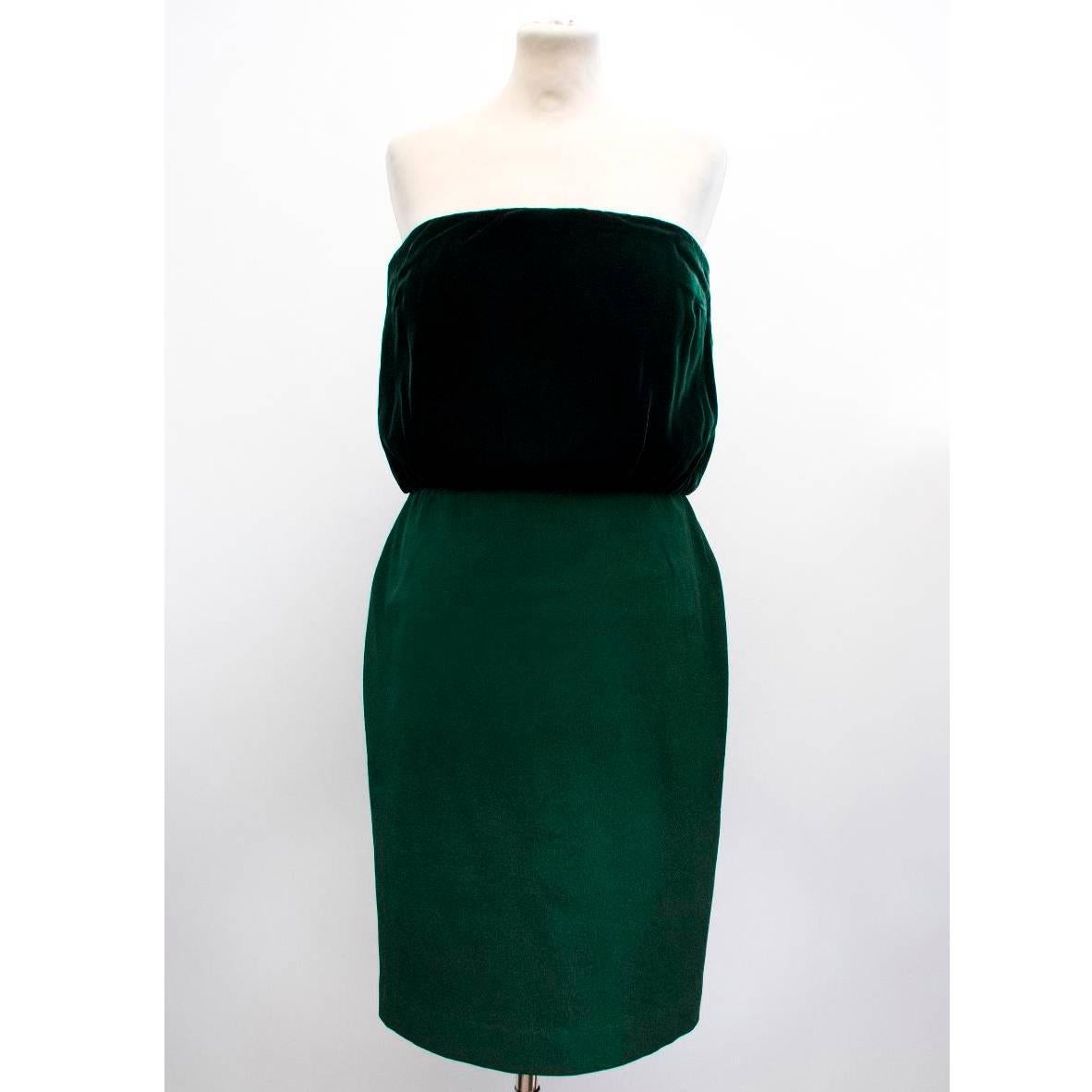 Tom Ford Bottle Green Strapless Dress In New Condition For Sale In London, GB