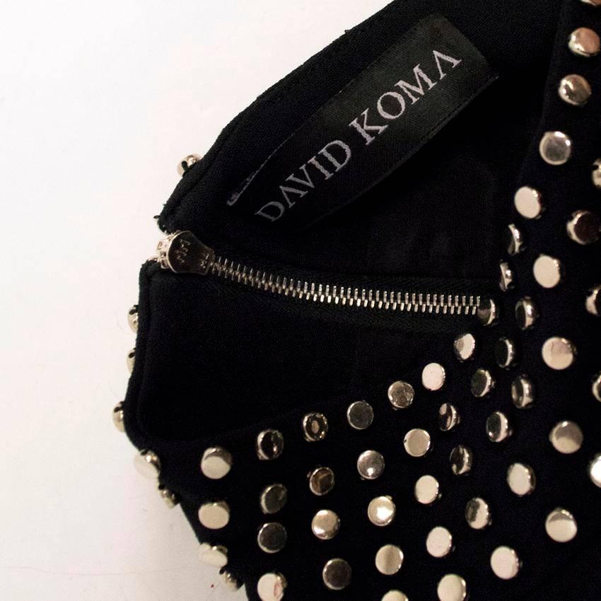 David Koma Black Studded High-neck Dress For Sale 1
