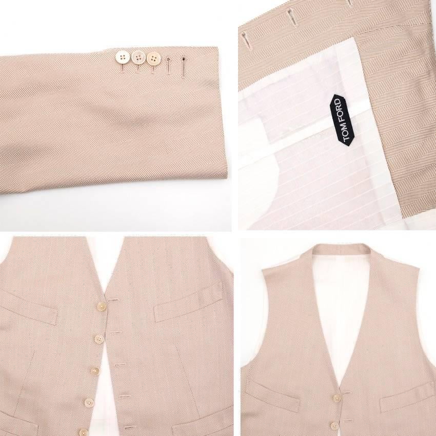 Tom Ford Beige Three Piece Suit In Excellent Condition For Sale In London, GB