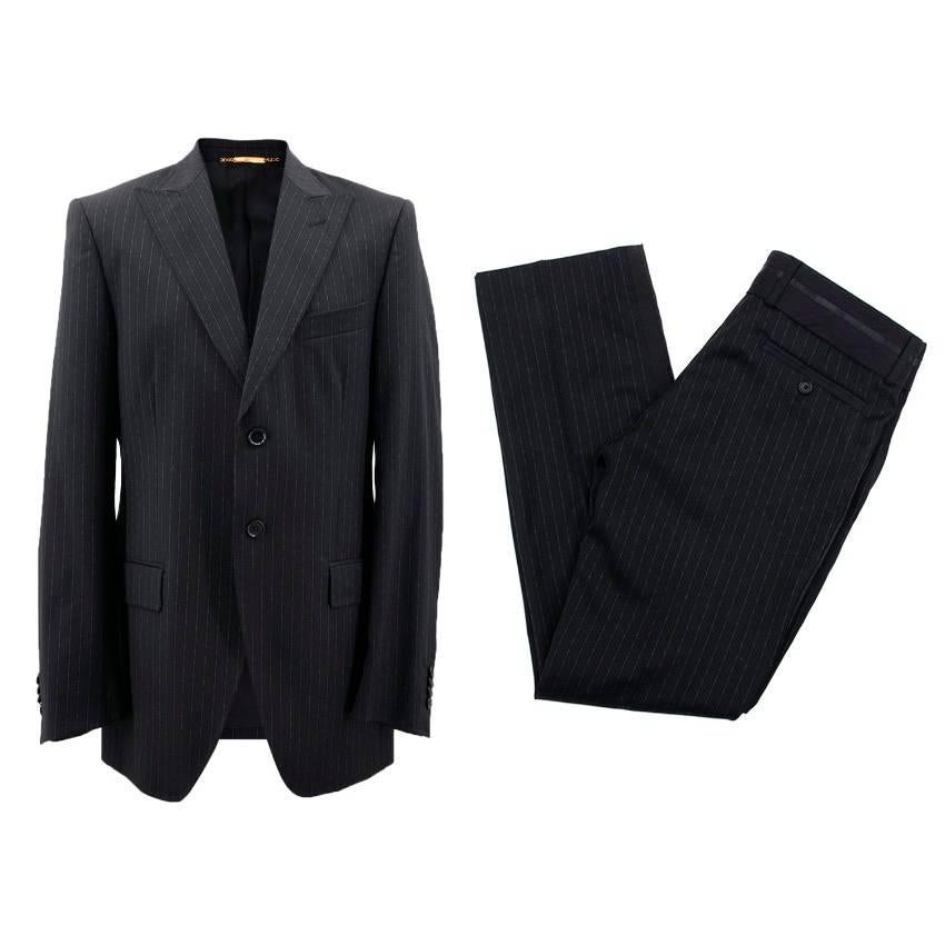 Dolce & Gabbana Black Pinstripe Suit For Sale