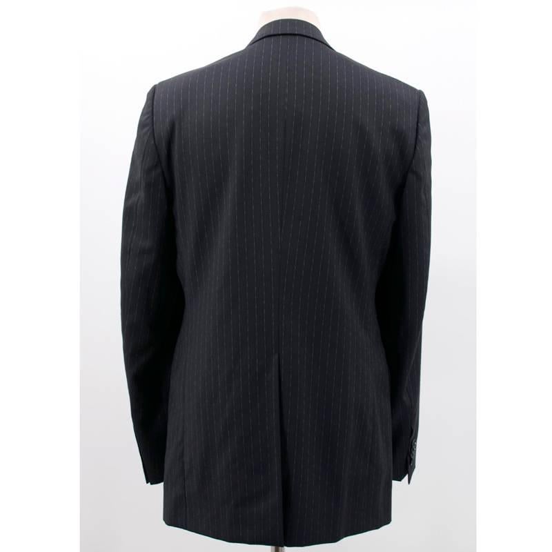Dolce & Gabbana Black Pinstripe Suit For Sale 1