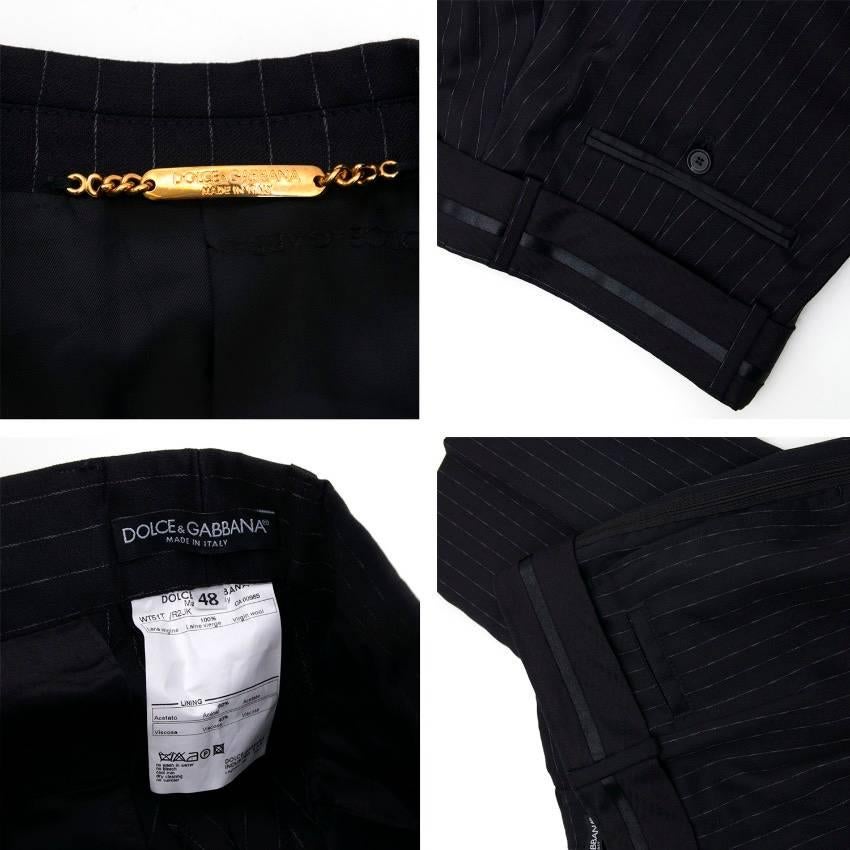 Men's Dolce & Gabbana Black Pinstripe Suit For Sale