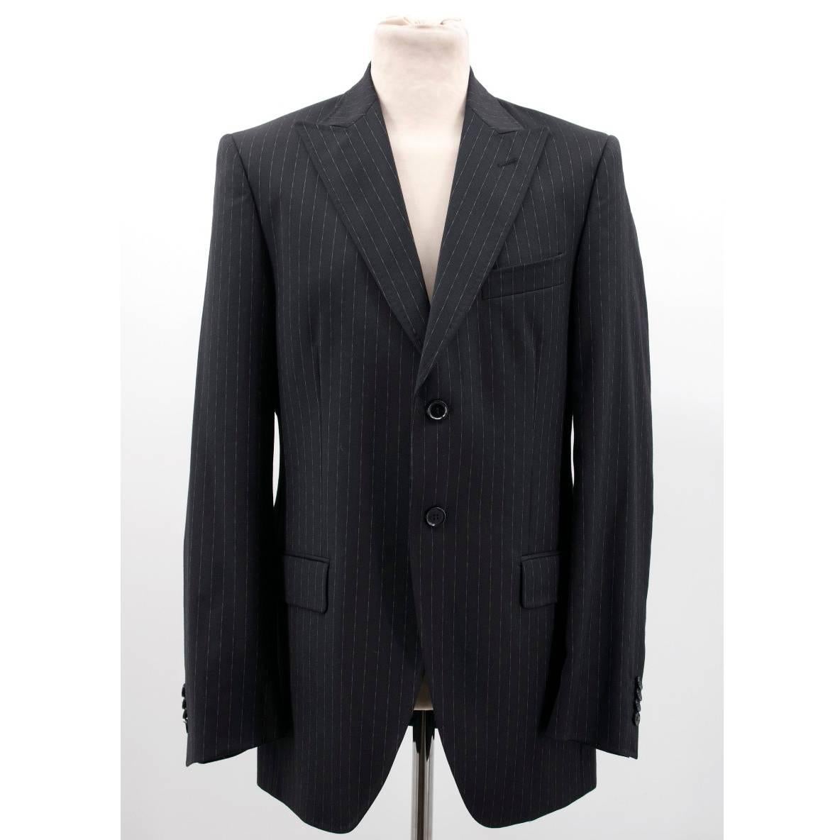 Dolce & Gabbana Black Pinstripe Suit For Sale 3
