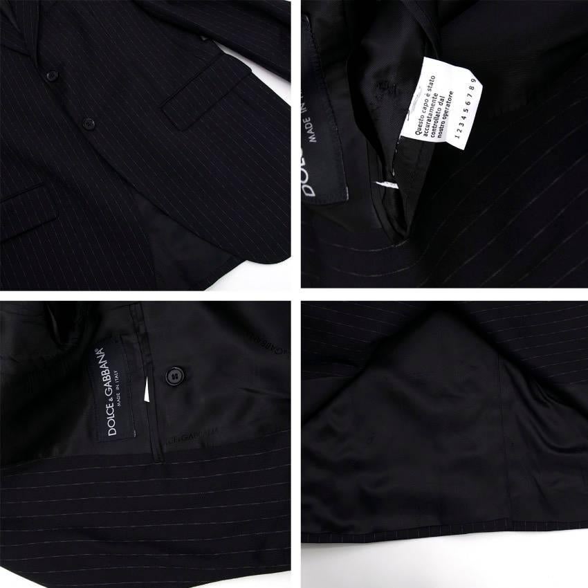Dolce & Gabbana Black Pinstripe Suit For Sale 2