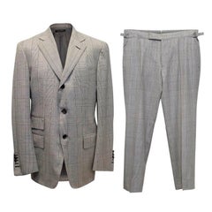 Tom Ford Grey Wool Check Two Piece Suit