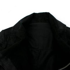 Rick Owens Black Blistered Leather Biker Jacket