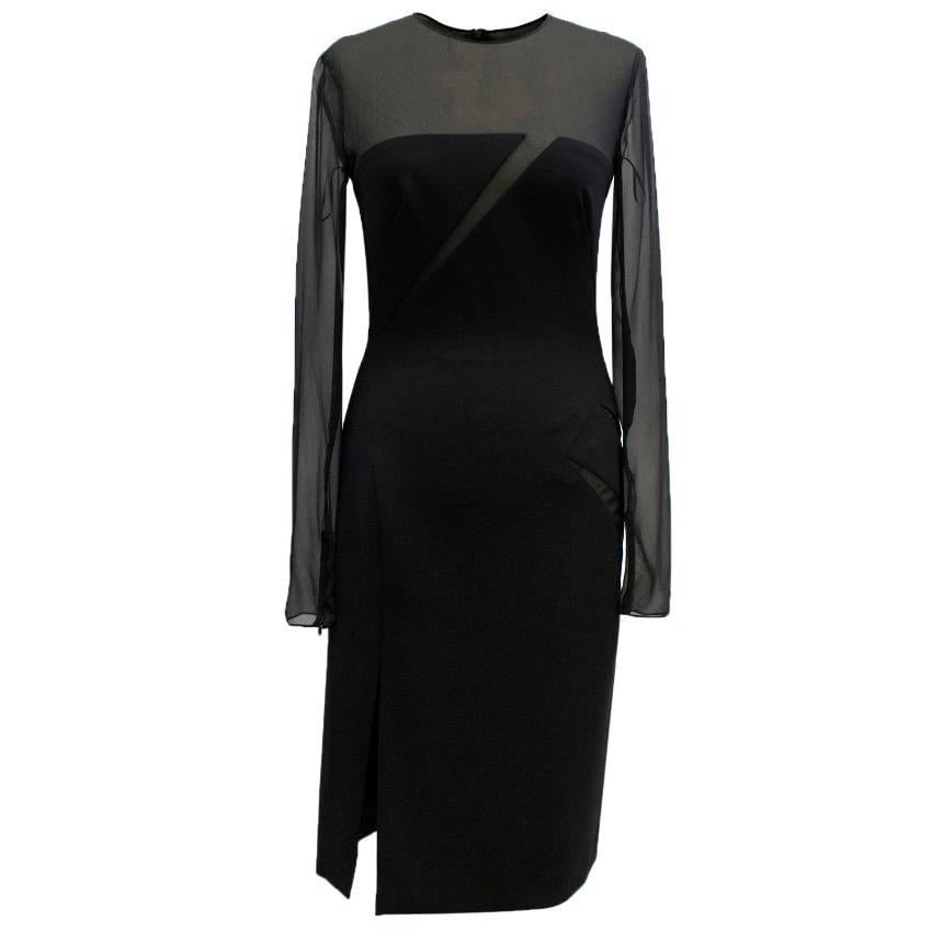 Emilio Pucci Black Sheer Midi Dress For Sale