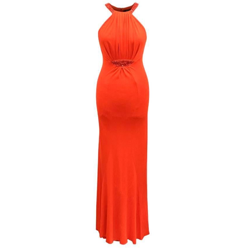 Roberto Cavalli Orange Gown US 6 For Sale