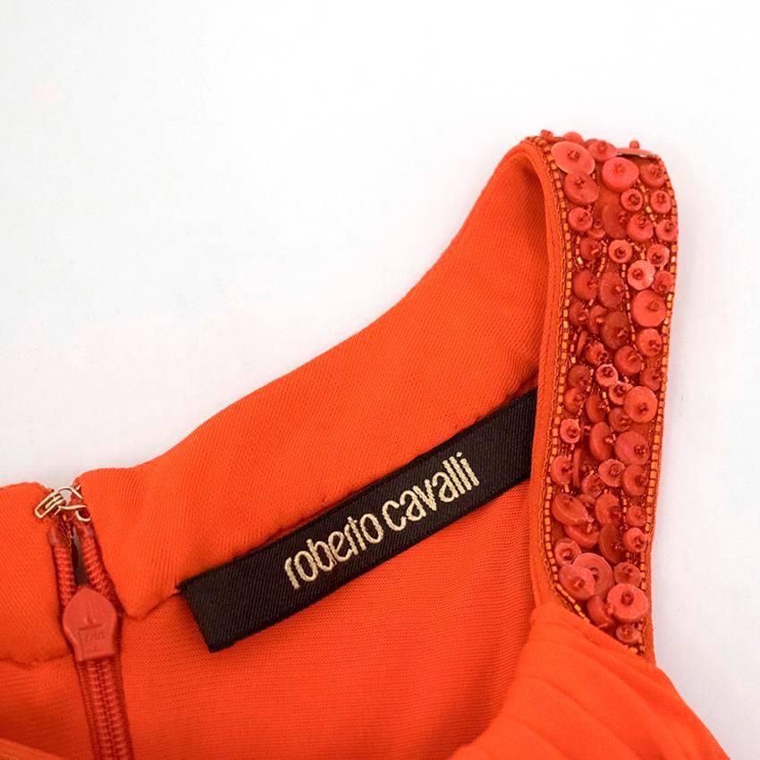 roberto cavalli orange dress