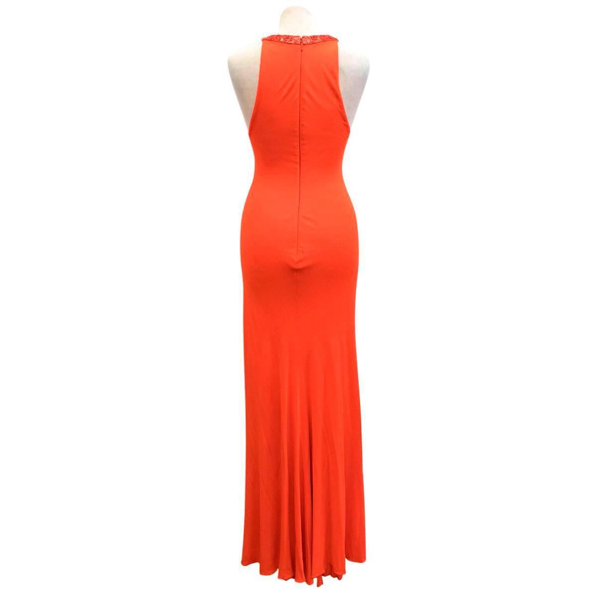 Roberto Cavalli Orange Gown US 6 For Sale 3
