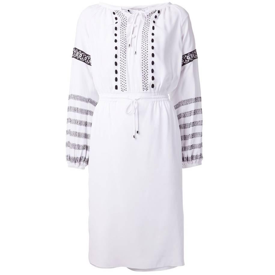 Altuzarra White Silk Embroidered Dress For Sale