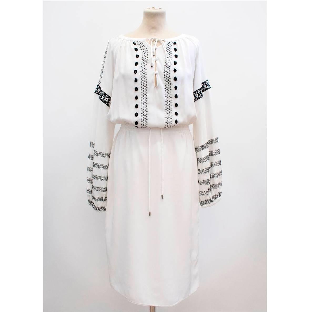 Altuzarra White Silk Embroidered Dress For Sale 4