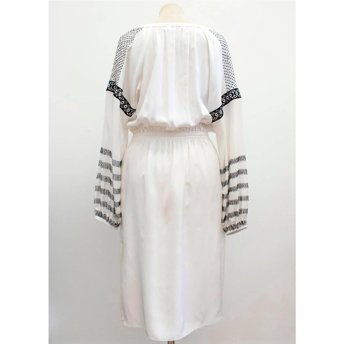 Altuzarra White Silk Embroidered Dress For Sale 1