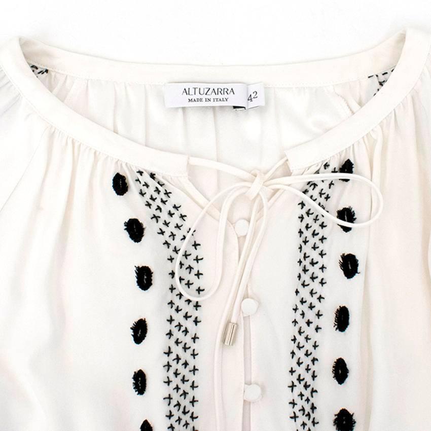 Altuzarra White Silk Embroidered Dress In New Condition For Sale In London, GB