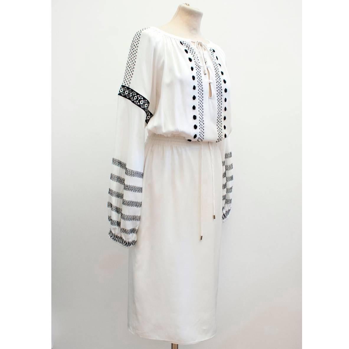 Altuzarra White Silk Embroidered Dress For Sale 5