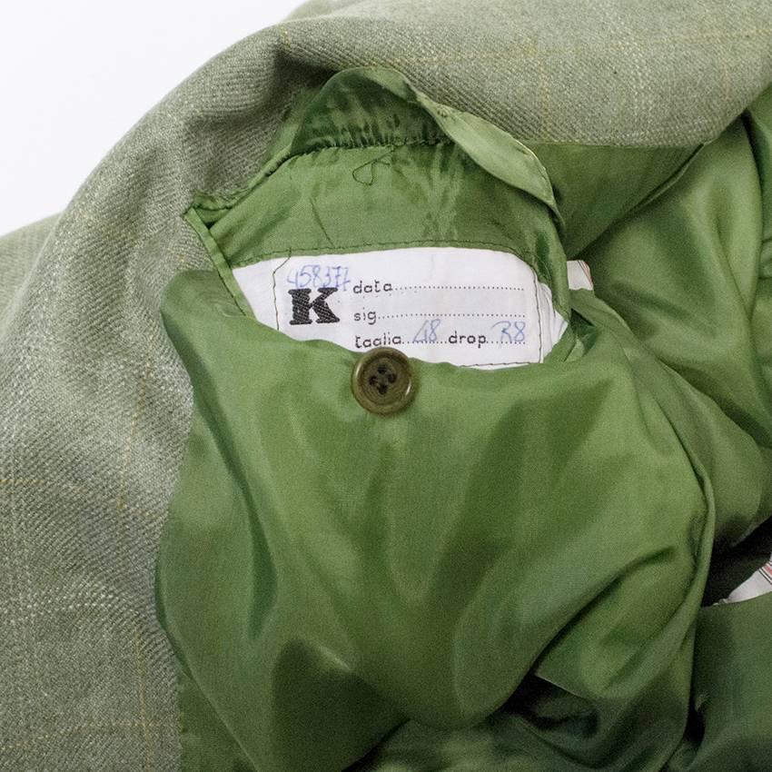 Kiton Green Cashmere Check Blazer For Sale 1