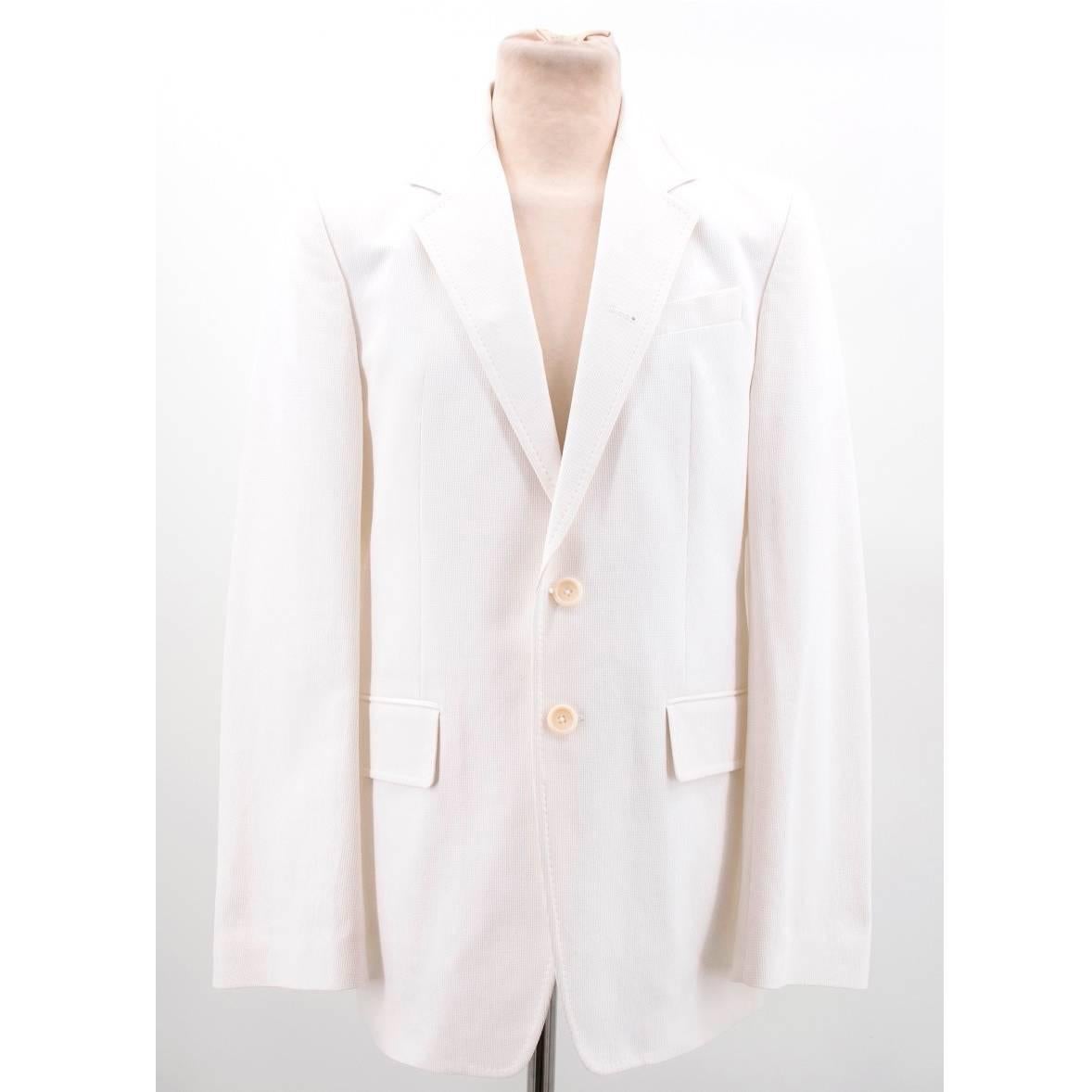 Ann Demeulemeester White Textured Suit For Sale 1