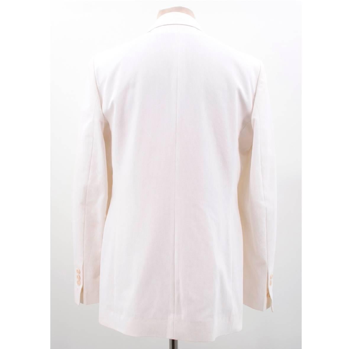 Ann Demeulemeester White Textured Suit For Sale 2