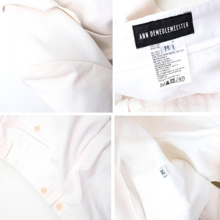Men's Ann Demeulemeester White Textured Suit For Sale