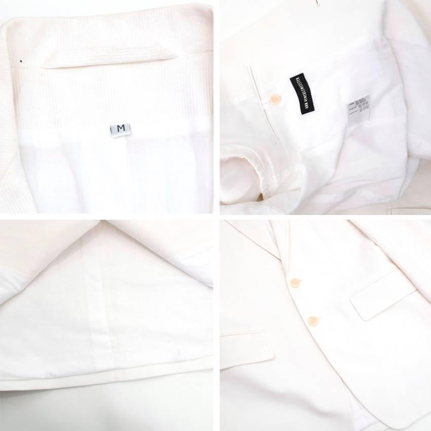 Ann Demeulemeester White Textured Suit For Sale 3