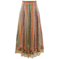 Valentino Tribal Print Maxi Skirt