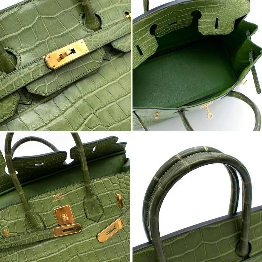 Hermes 35cm Vert Anis Nilo Crocodile Birkin 1