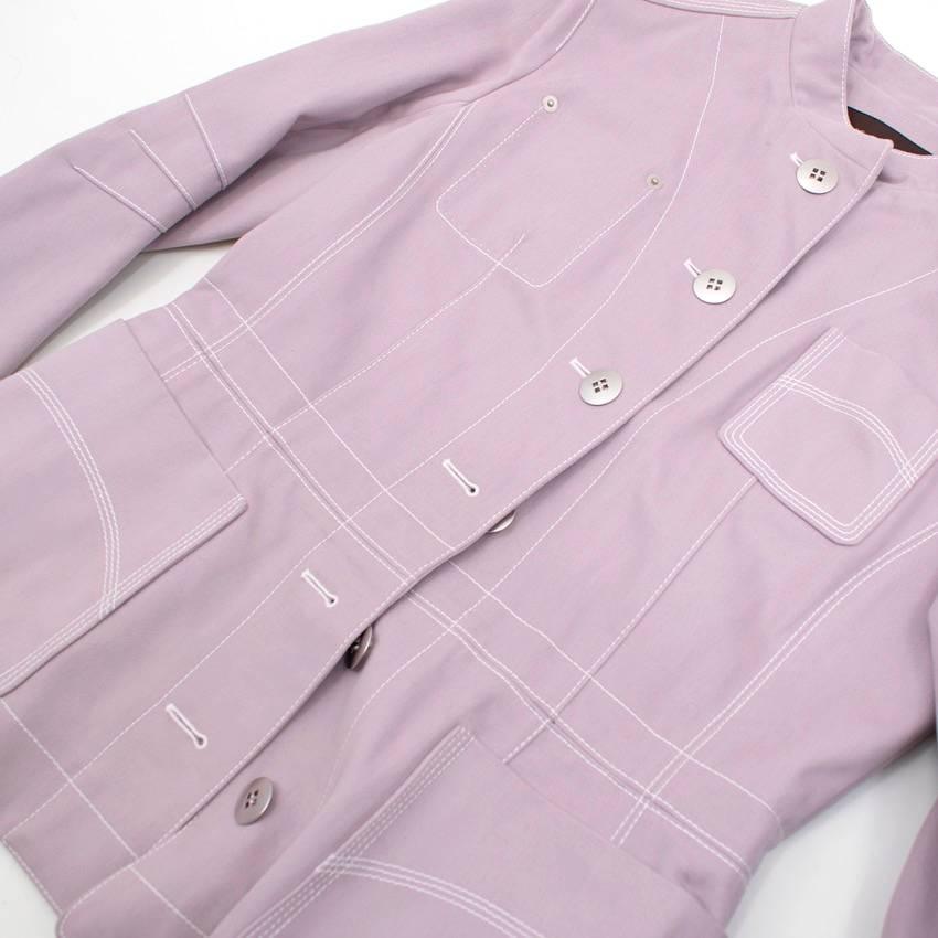 Gray Louis Vuitton Lavender Military Jacket For Sale