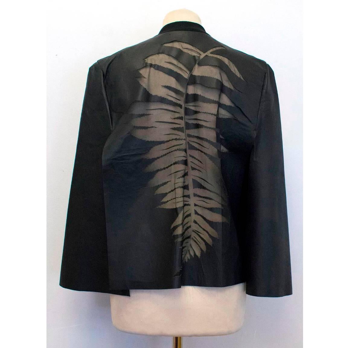 Vionnet Black Leather Cape with Sheer Detail For Sale 5