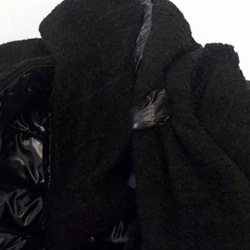 Moncler Black Puffer Tweed Jacket For Sale 1