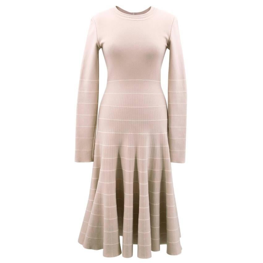 Alaia Nude Knit Midi Dress For Sale