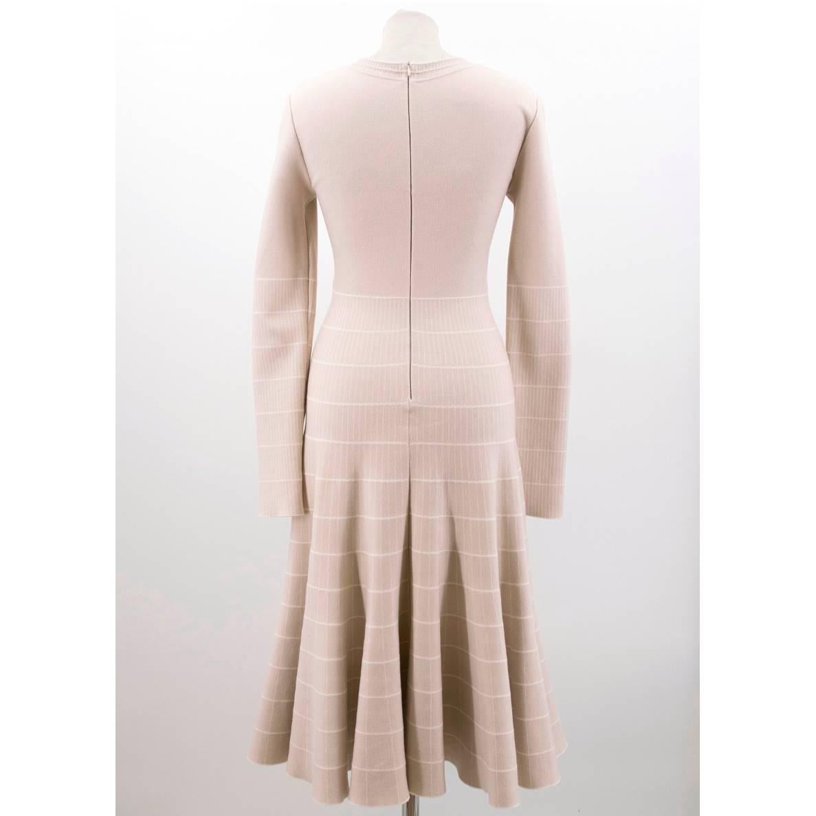 Women's Alaia Nude Knit Midi Dress For Sale