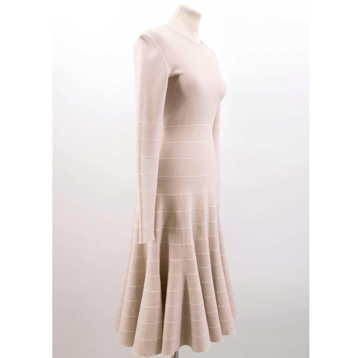 Alaia Nude Knit Midi Dress For Sale 1