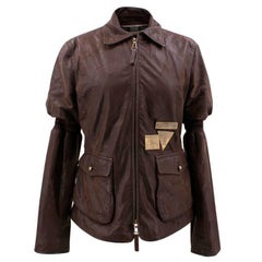 Gianfranco Ferre Brown Leather Jacket