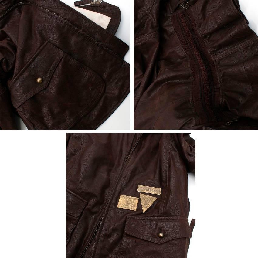 Gianfranco Ferre Brown Leather Jacket For Sale 2