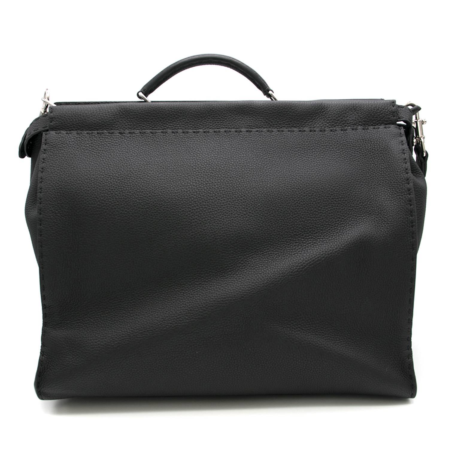Black Fendi Selleria Peekaboo Bag For Sale