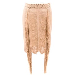 Magda Butrym Nude Fringe Skirt