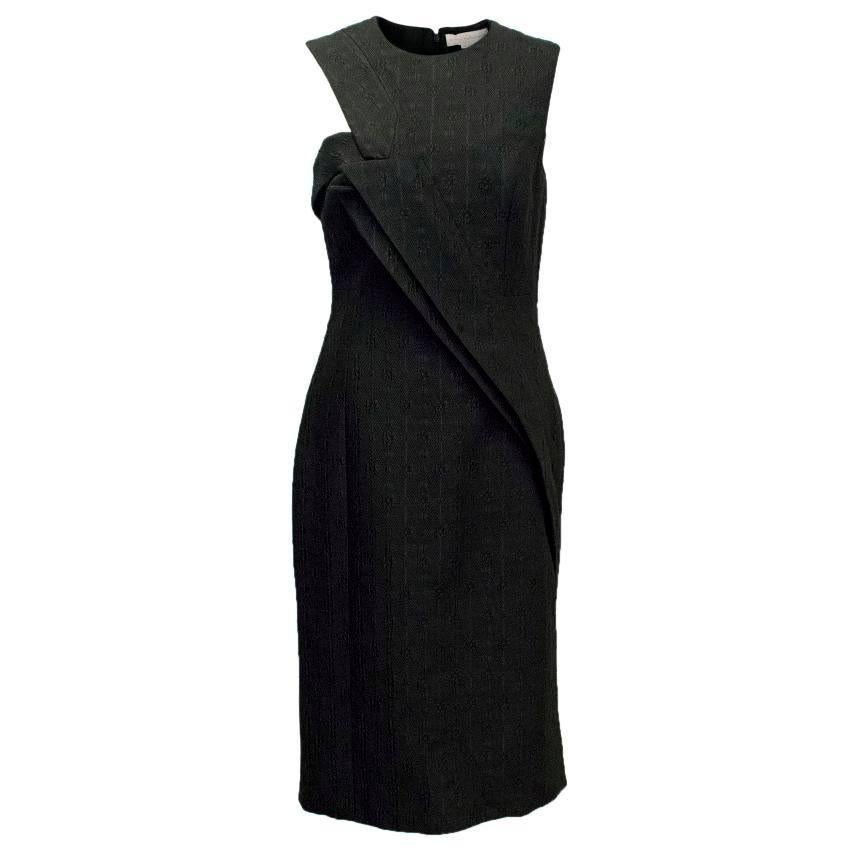 Stella McCartney Black Textured Midi Dress For Sale