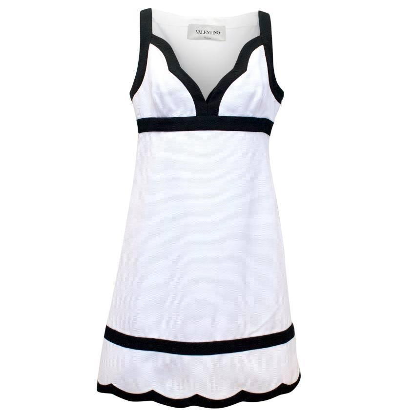 Valentino White and Black A-Line Midi Dress For Sale