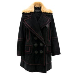 Burberry Suede and Shearling Coat 7