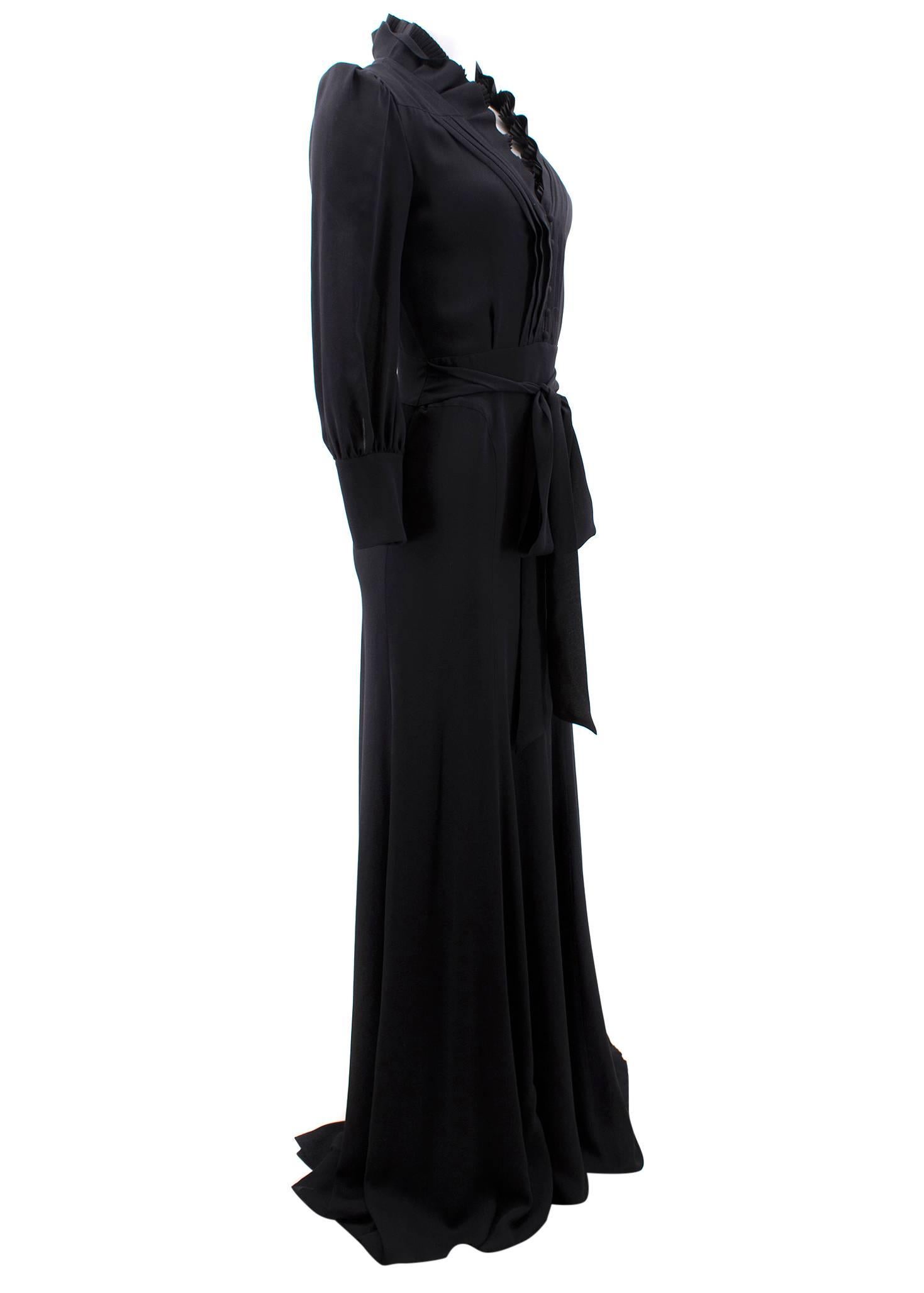 Gucci Black Silk Gown For Sale 6