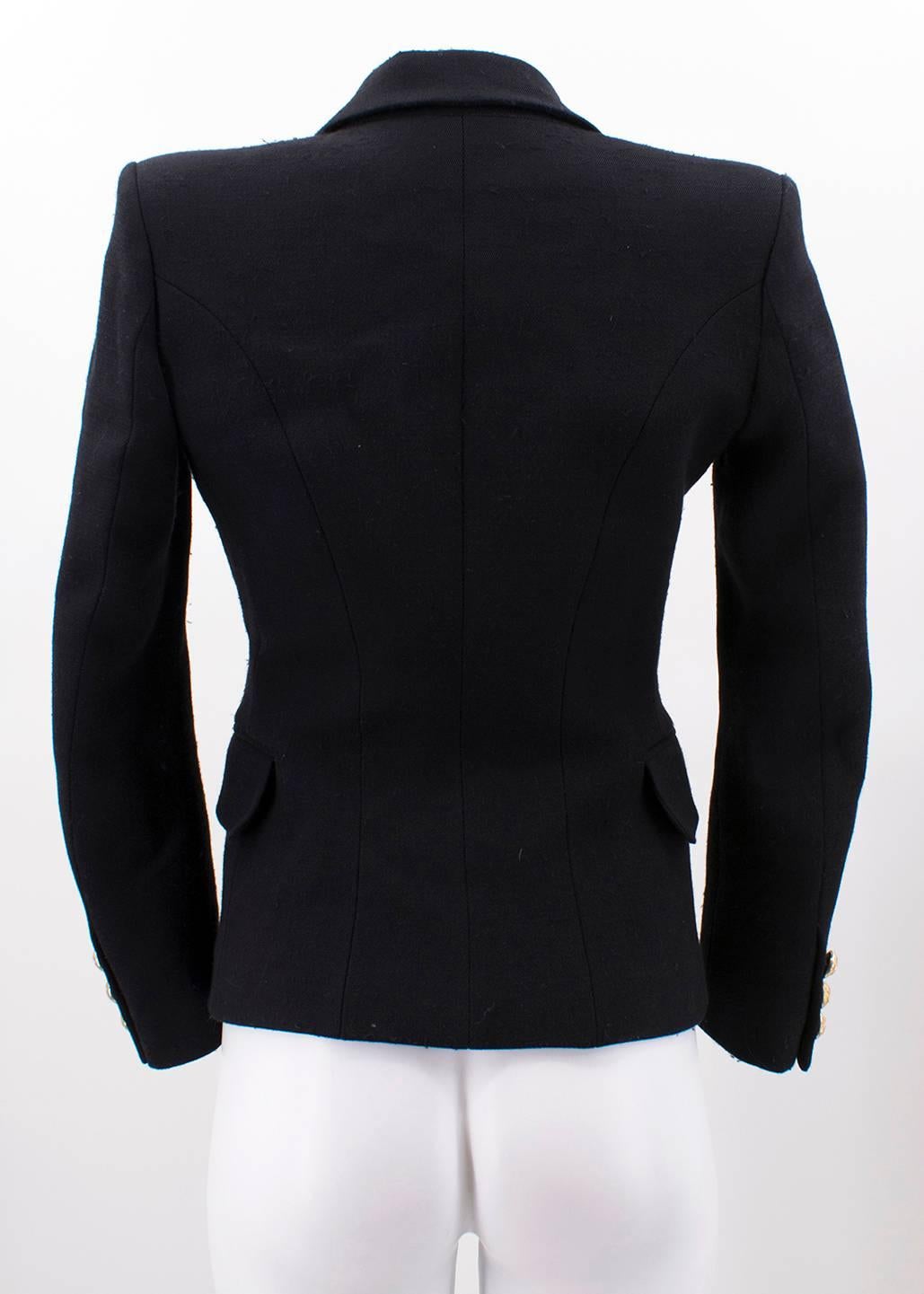 Balmain Black Single Breasted Blazer Jacket For Sale 4