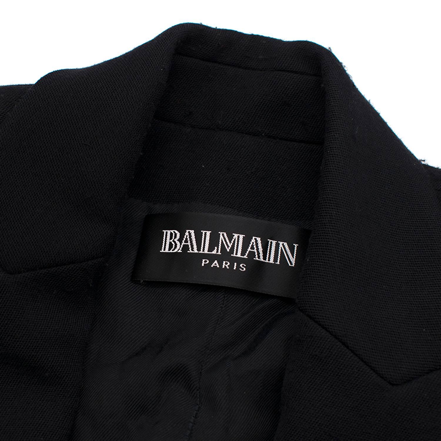 Balmain Black Single Breasted Blazer Jacket In Excellent Condition For Sale In London, GB