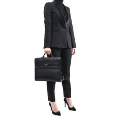 Hermès - Portefeuille Kelly Depeche en cuir d'Epsom noir
