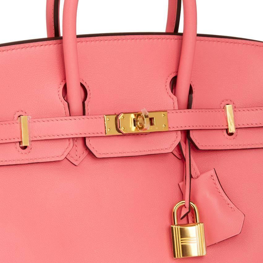 Hermes Swift Leather Birkin Rose Azalee  In Excellent Condition For Sale In London, GB