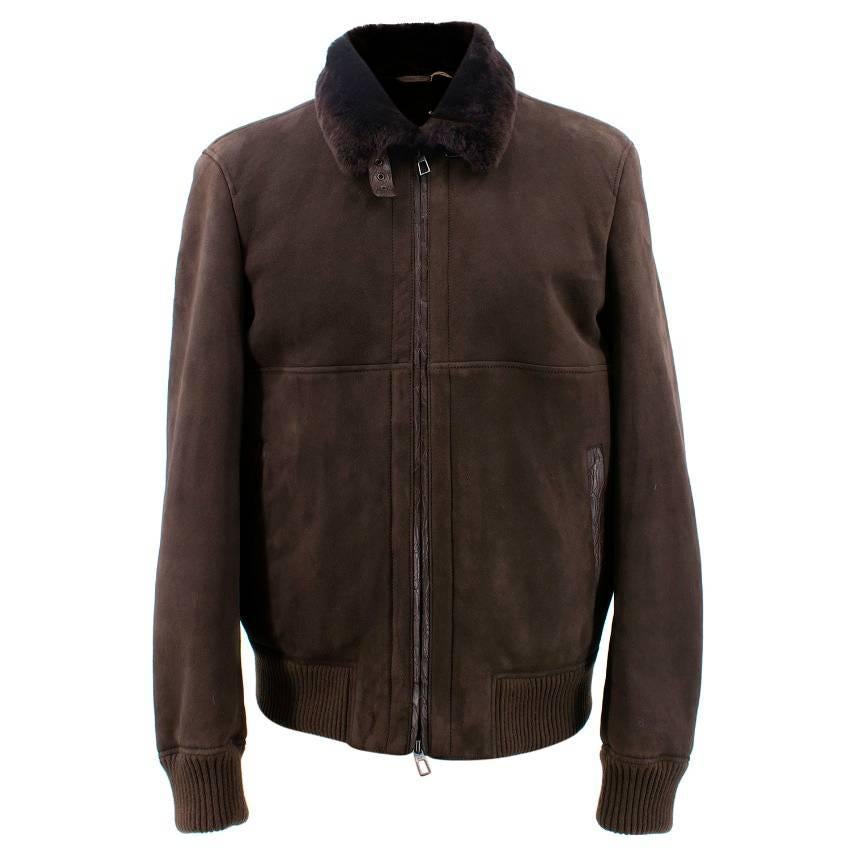 Lora Piana Dark Brown Sheepskin jacket For Sale