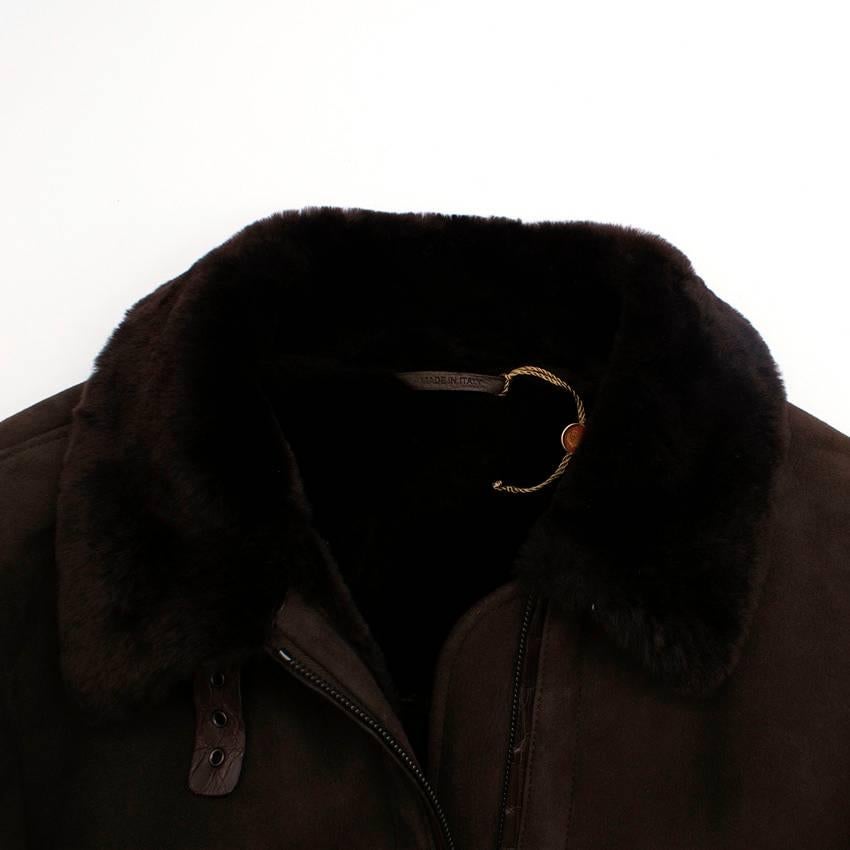 Lora Piana Dark Brown Sheepskin jacket For Sale 2