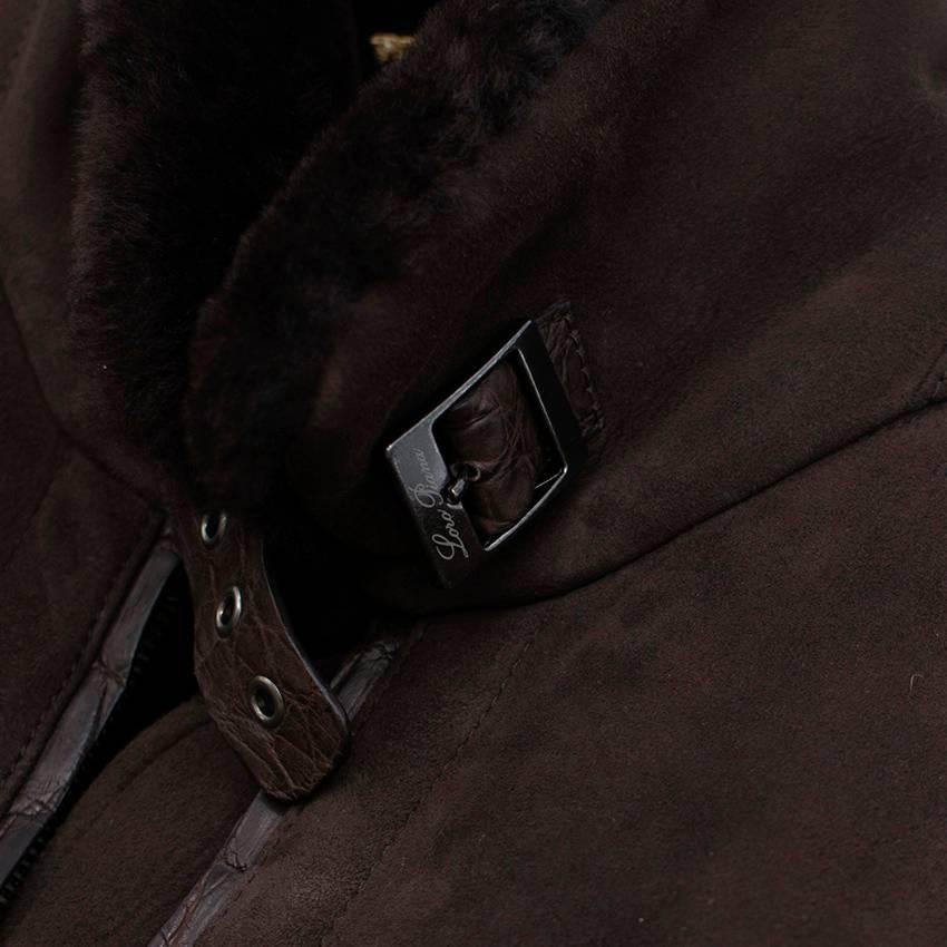 Men's Lora Piana Dark Brown Sheepskin jacket For Sale